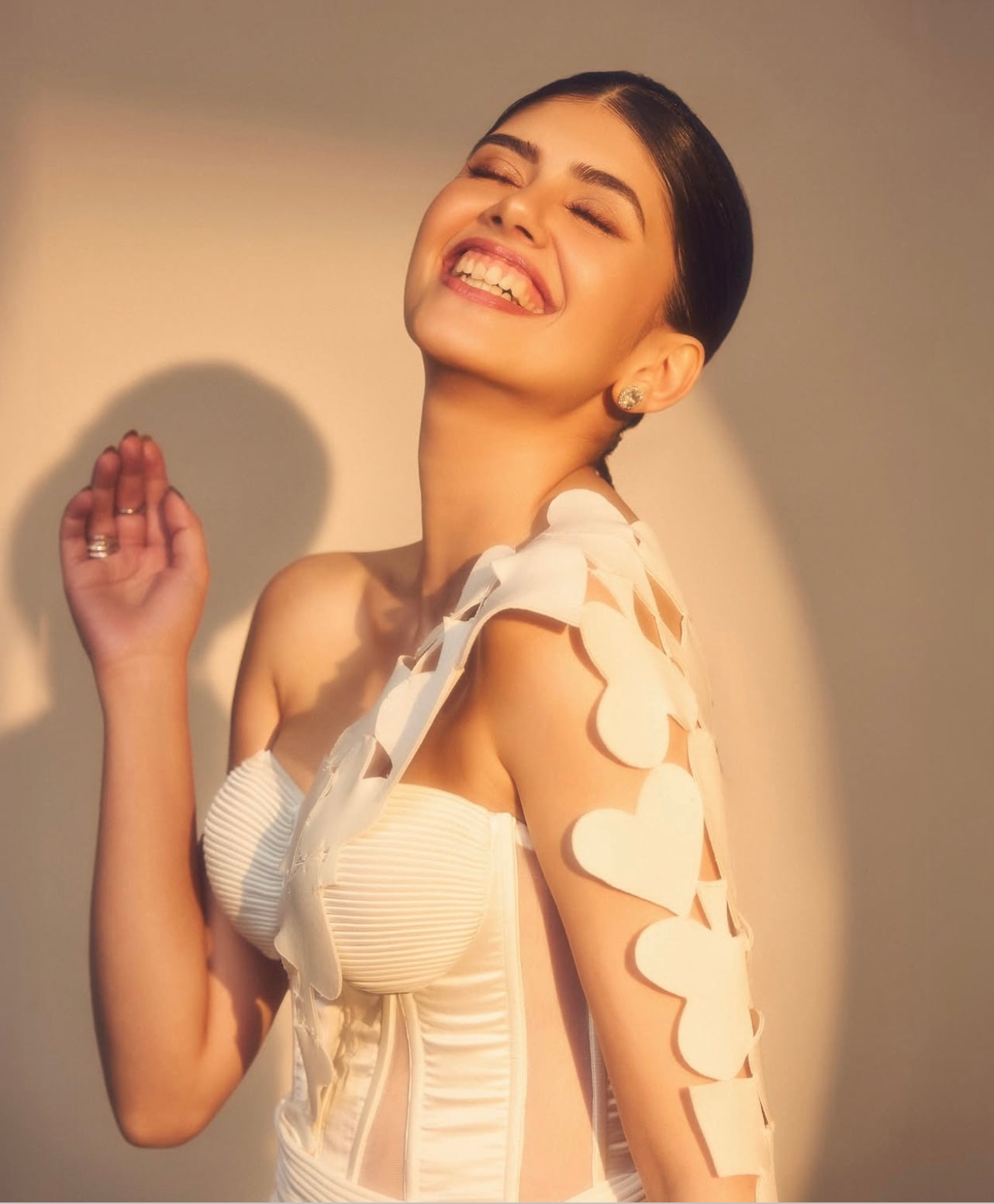 Sanjana Sanghi in Blanc Georgia Set + Drape