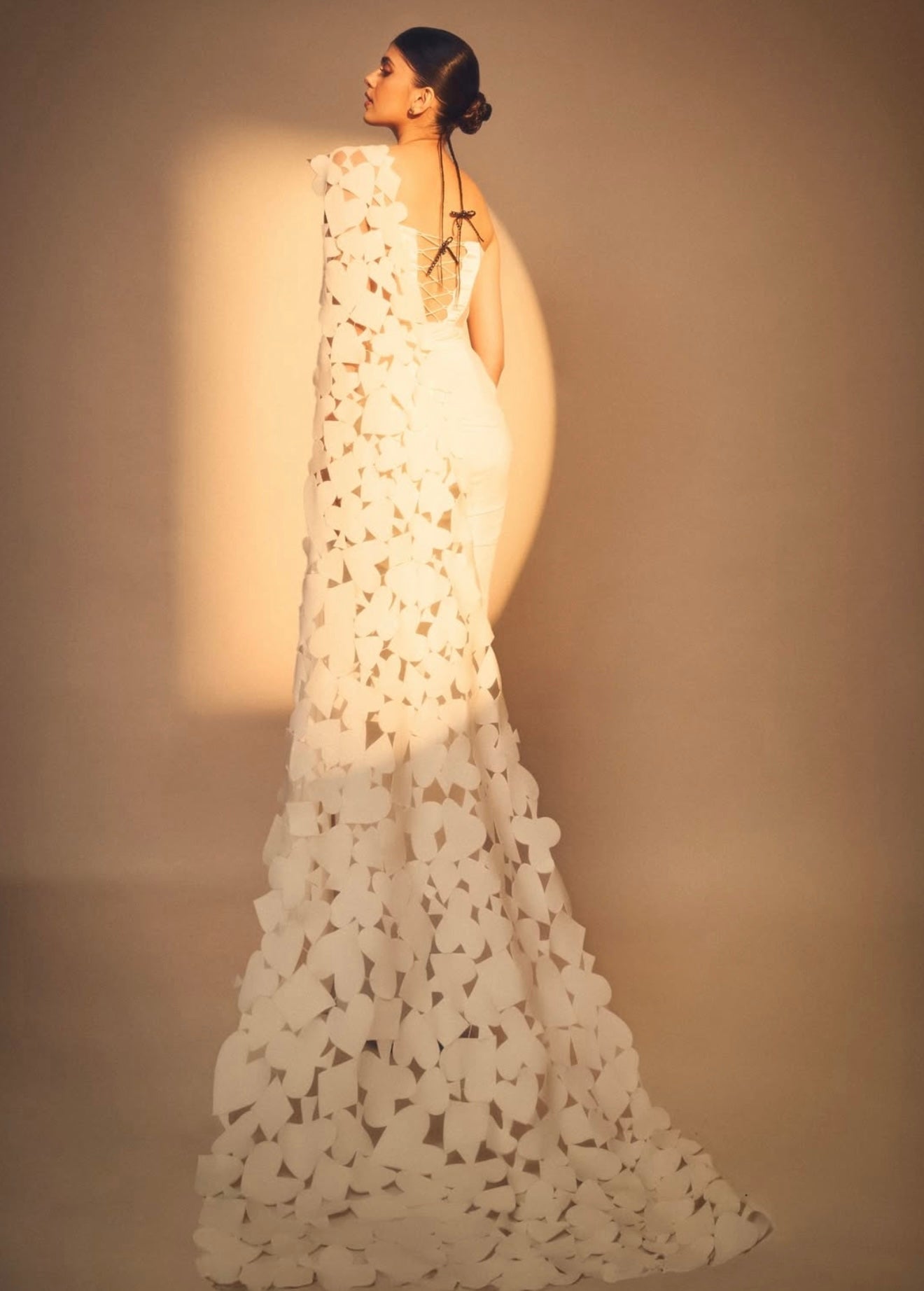 Sanjana Sanghi in Blanc Georgia Set + Drape