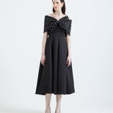 Nysa + Pearl embellished bow wrap