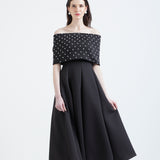 Nysa + Pearl embellished bow wrap