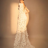 Sanjana Sanghi in Blanc Georgia Set + Drape