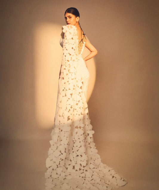 Sanjana Sanghi in Blanc Georgia Set + Drape