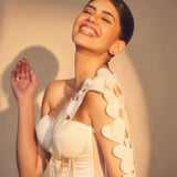 Sanjana Sanghi in Blanc Georgia Set + Drape
