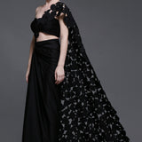 Noir Emily Set of Roped Bustier + Skirt + Cutwork Drape