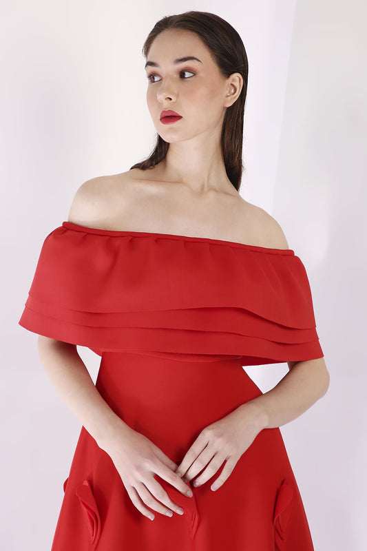 Scarlet Cassandra + Ruffle Wrap