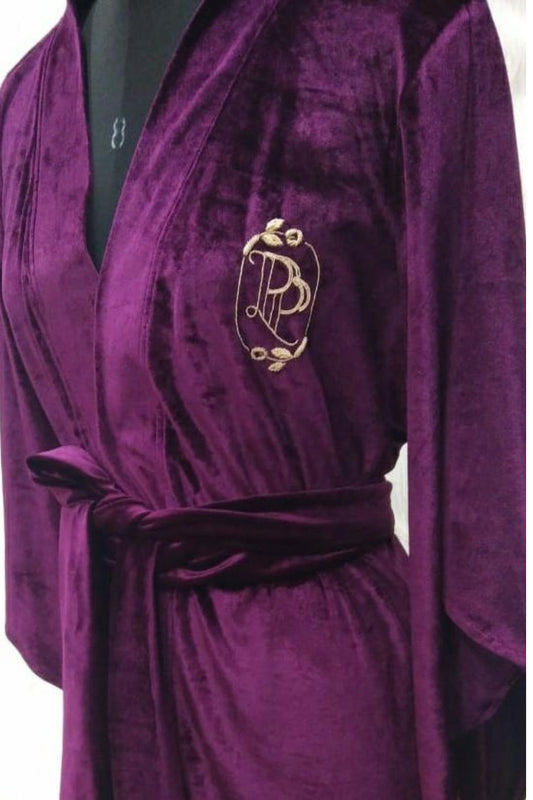 Velour bridal robe