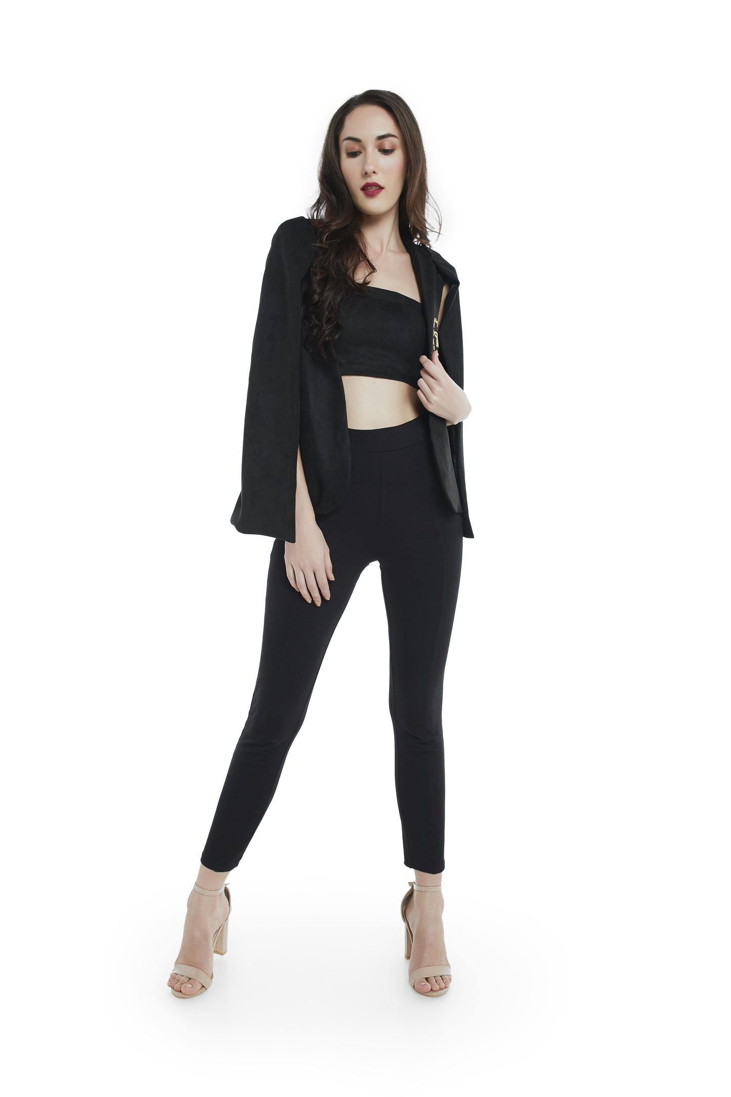 Crop and blazer set