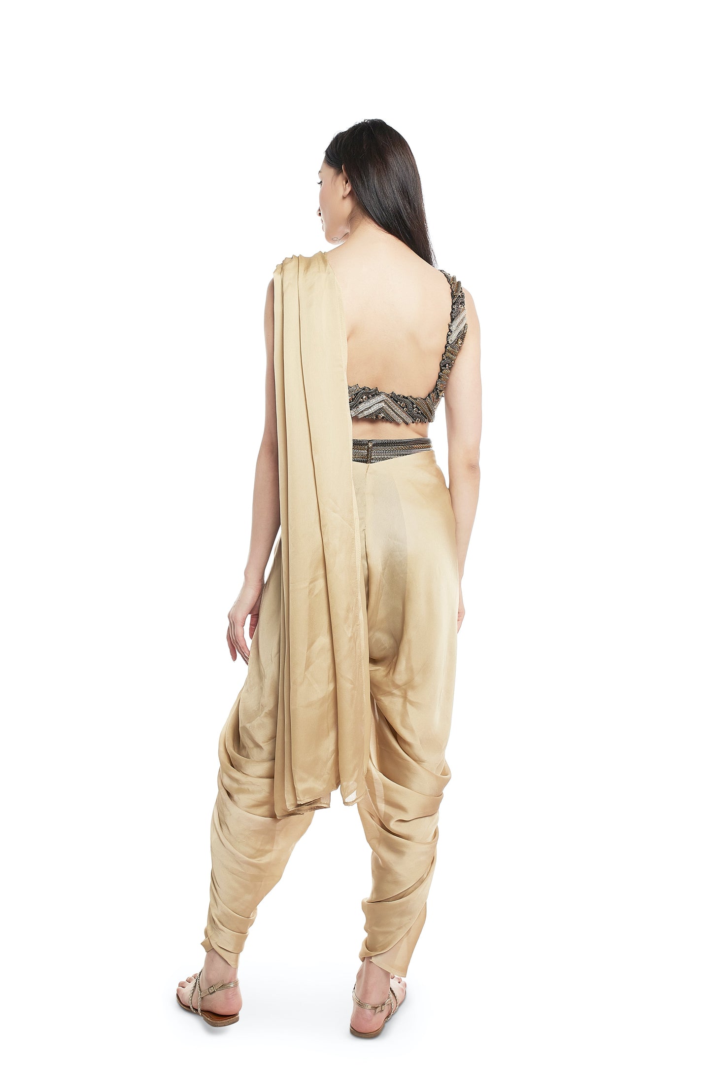 Chained dhoti saree